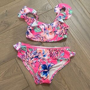 Lilly Pulitzer Floral Pink Kids Swim Set
